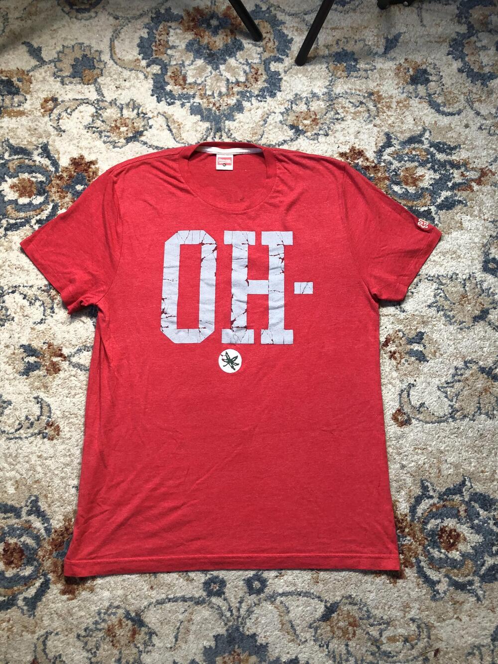 Ohio State Buckeyes Shirt Mens Large NCAA Football Tee Homage Buckeye Leaf